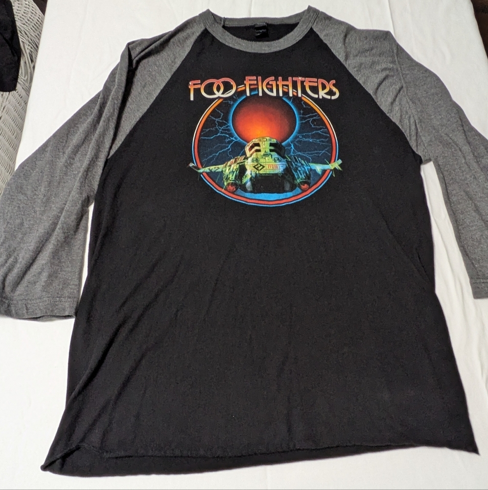 Foo Fighters Starship Black and Gray Raglan Shirt